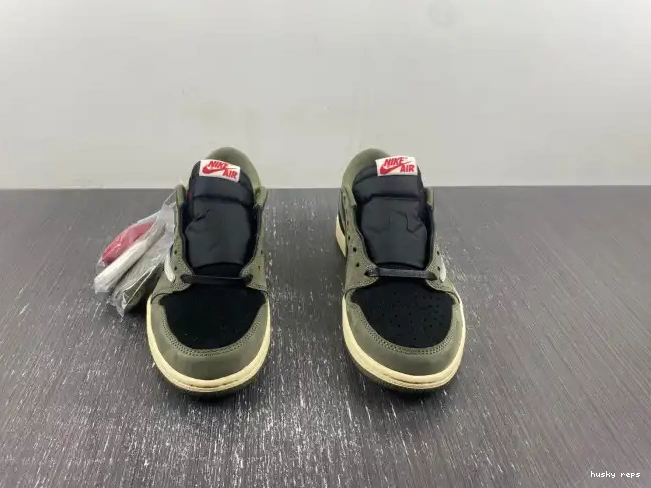 Cheap Husky DM7866-002 'BLACK SP JORDAN 1 SCOTT LOW OG OLIVE' X AIR TRAVIS 0417